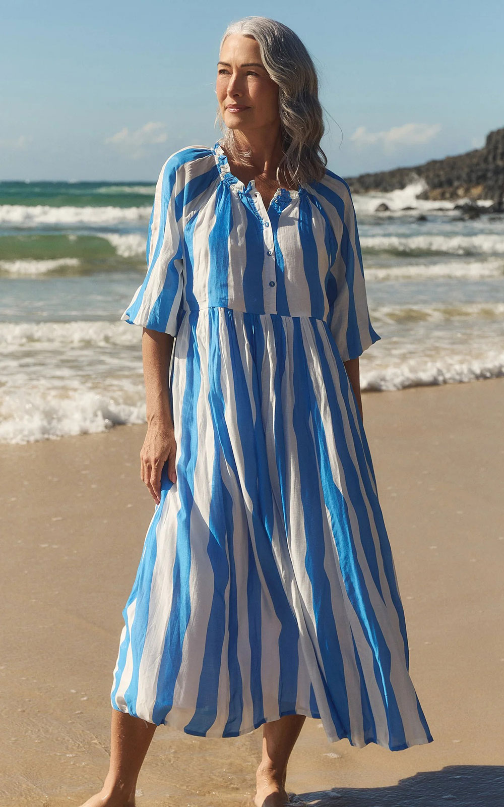 Freya Reversible Billow Dress product photo.