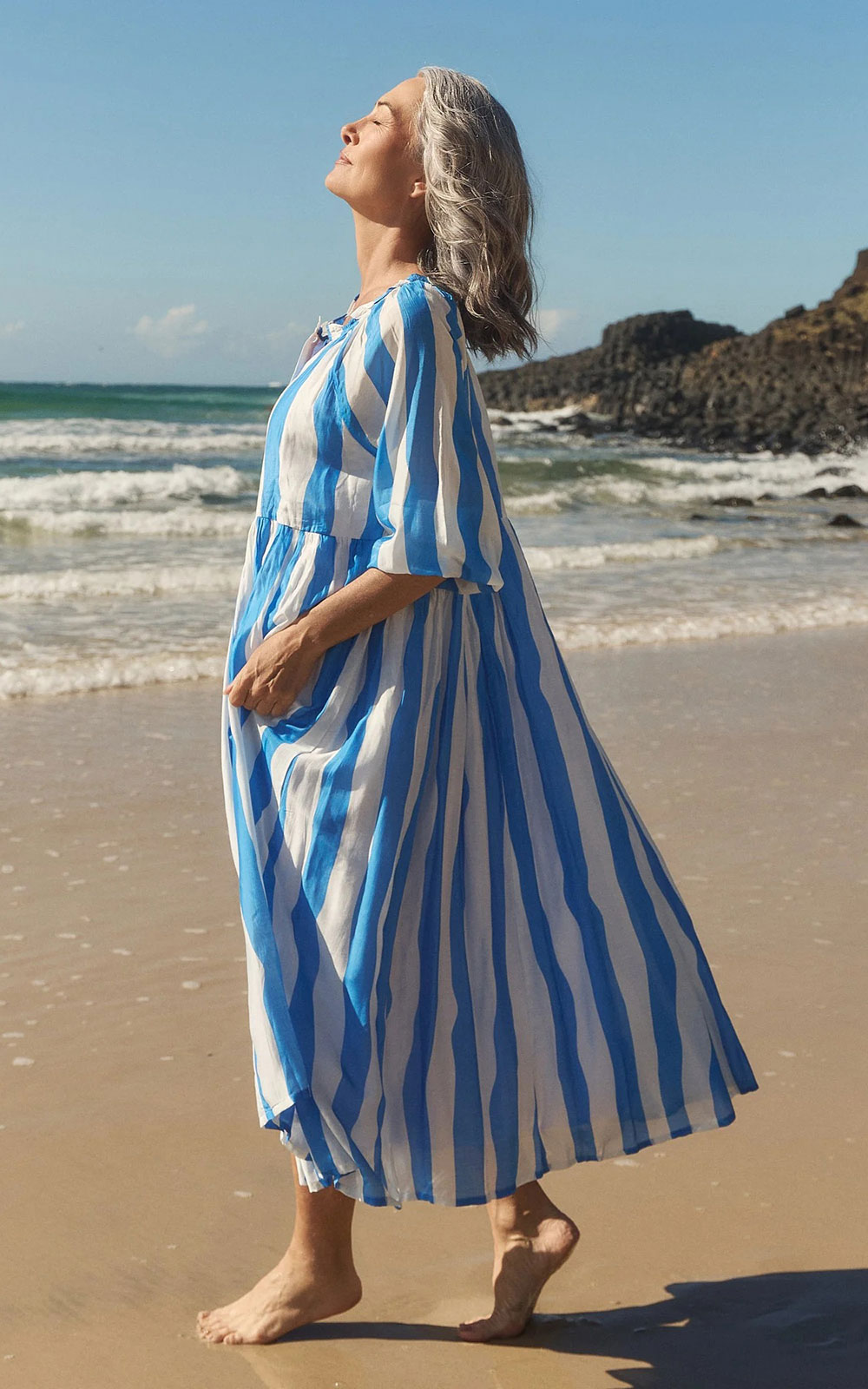 Freya Reversible Billow Dress product photo.