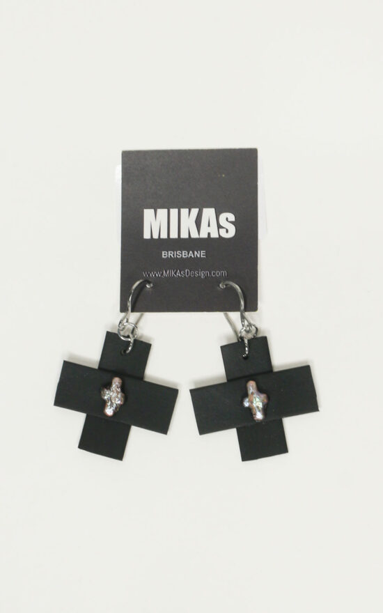 Double Cross Earrings product photo.