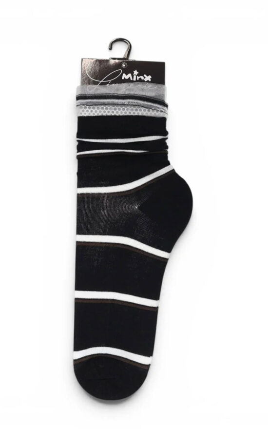 Double Stripe Frill Sock product photo.