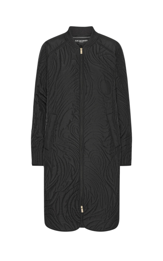 Long Quilted A Shaped Jacket product photo.