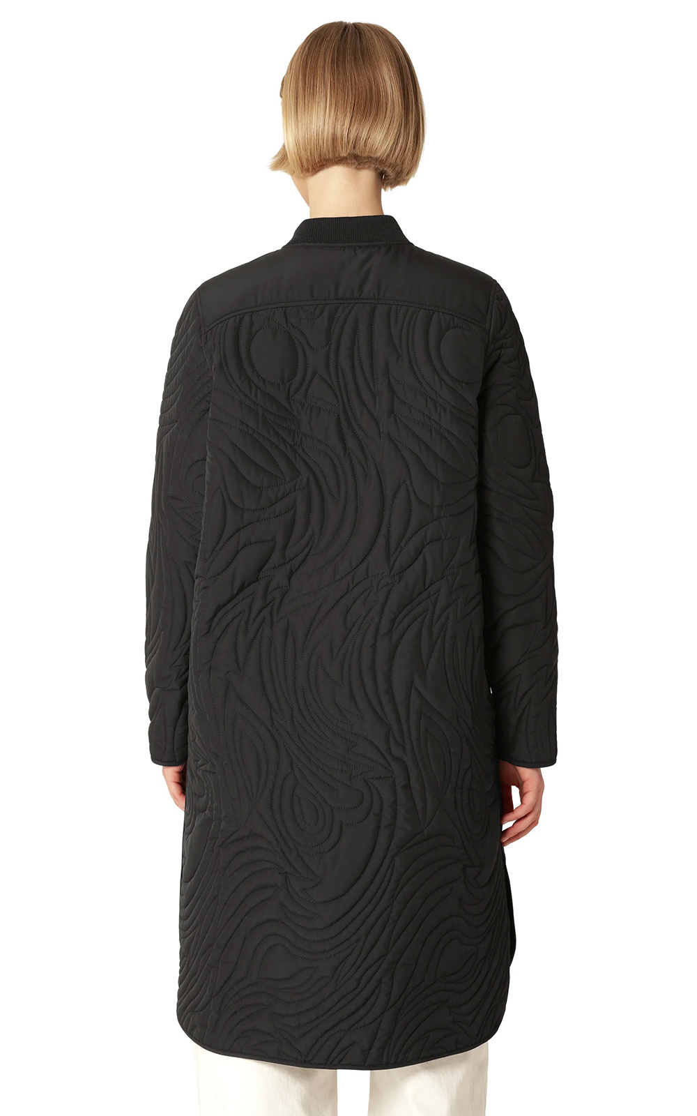 Long Quilted A Shaped Jacket product photo.