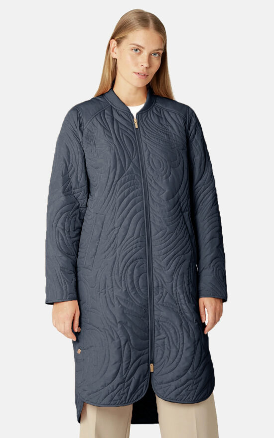 Long Quilted A Shaped Jacket product photo.