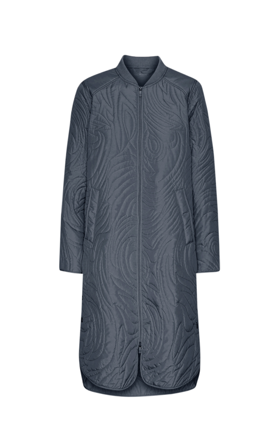 Long Quilted A Shaped Jacket product photo.