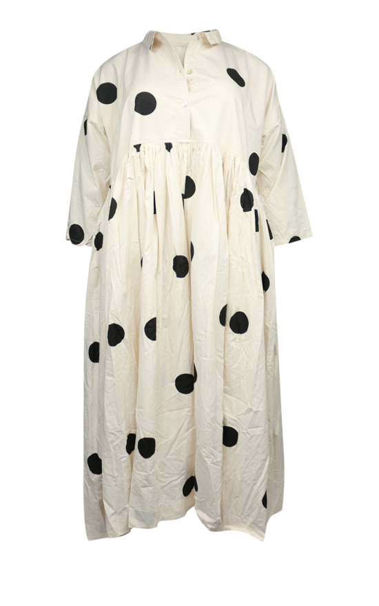 Edith Long Dress In Cotton Twill product photo.