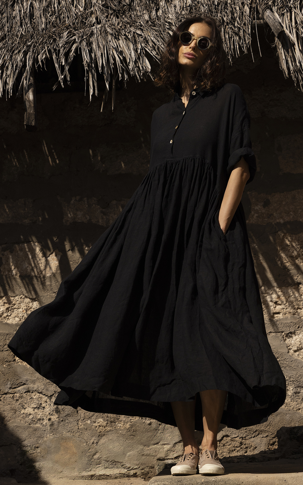 Edith Dress Linen product photo.
