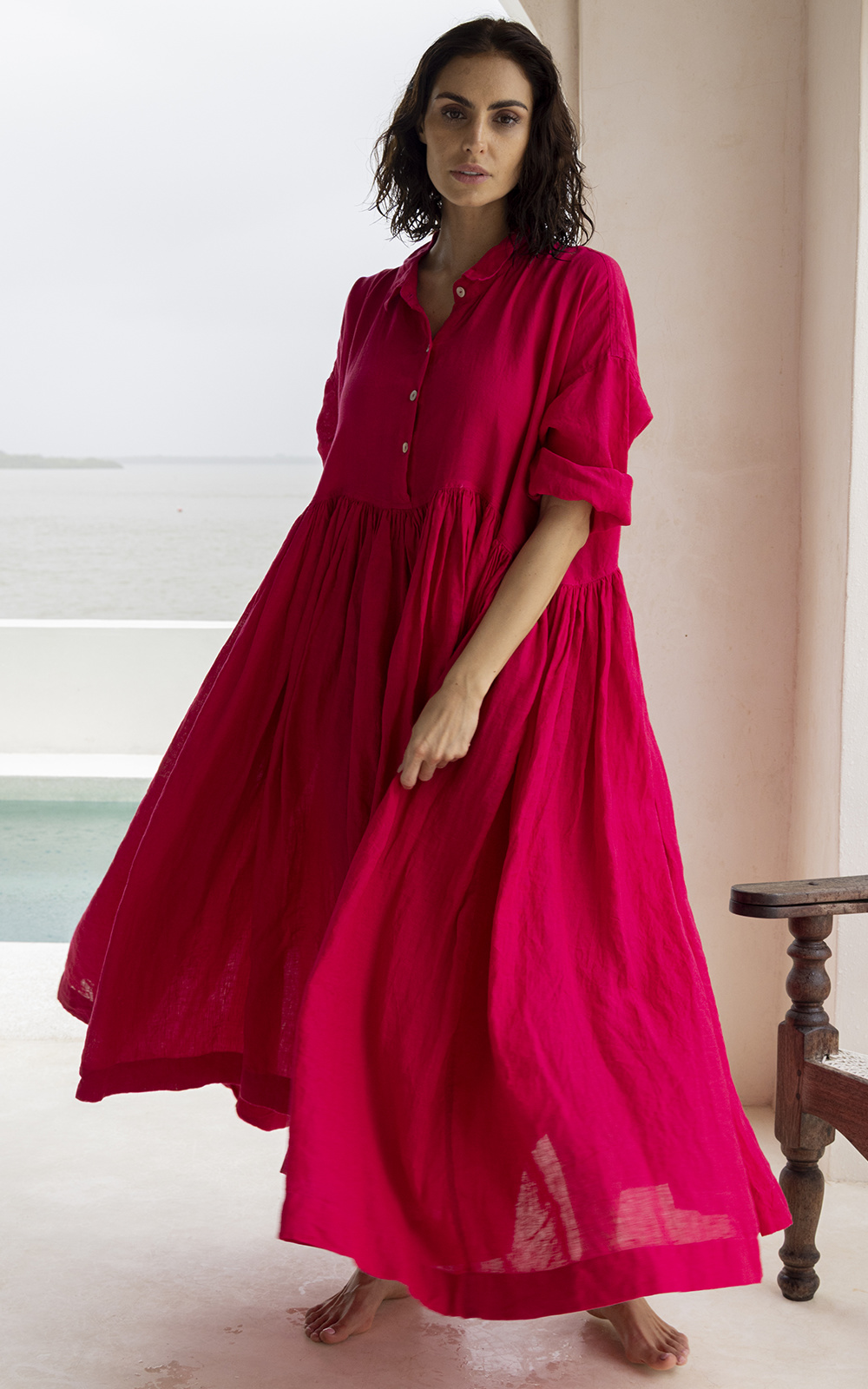 Edith Dress Linen product photo.