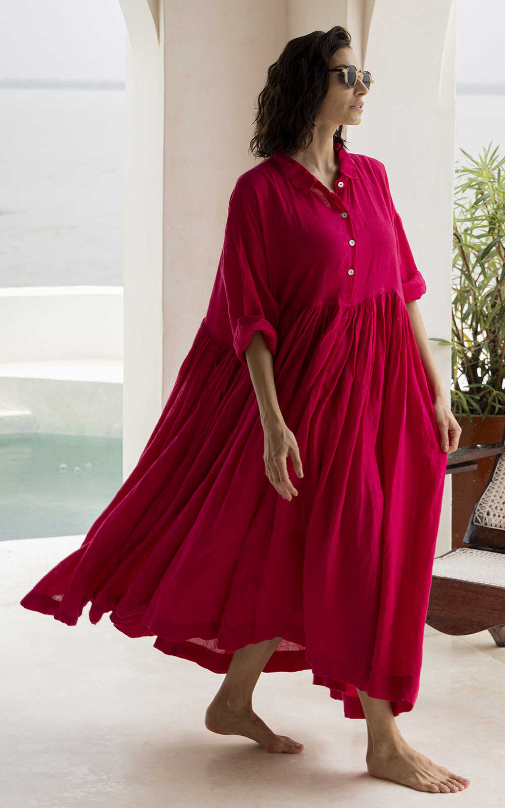 Edith Dress Linen product photo.