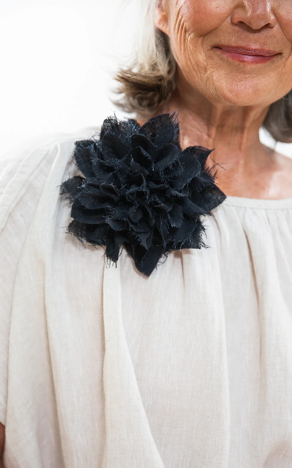 Fabric Flower Brooch product photo.