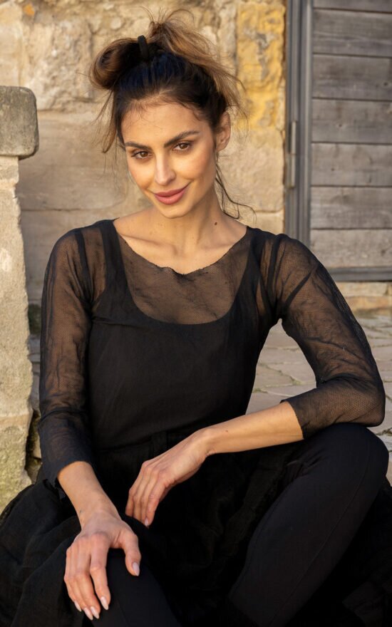 Evie Top In Cotton Mesh product photo.