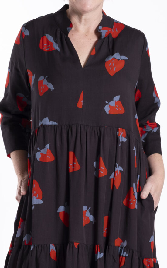 Collar Tiered Dress product photo.