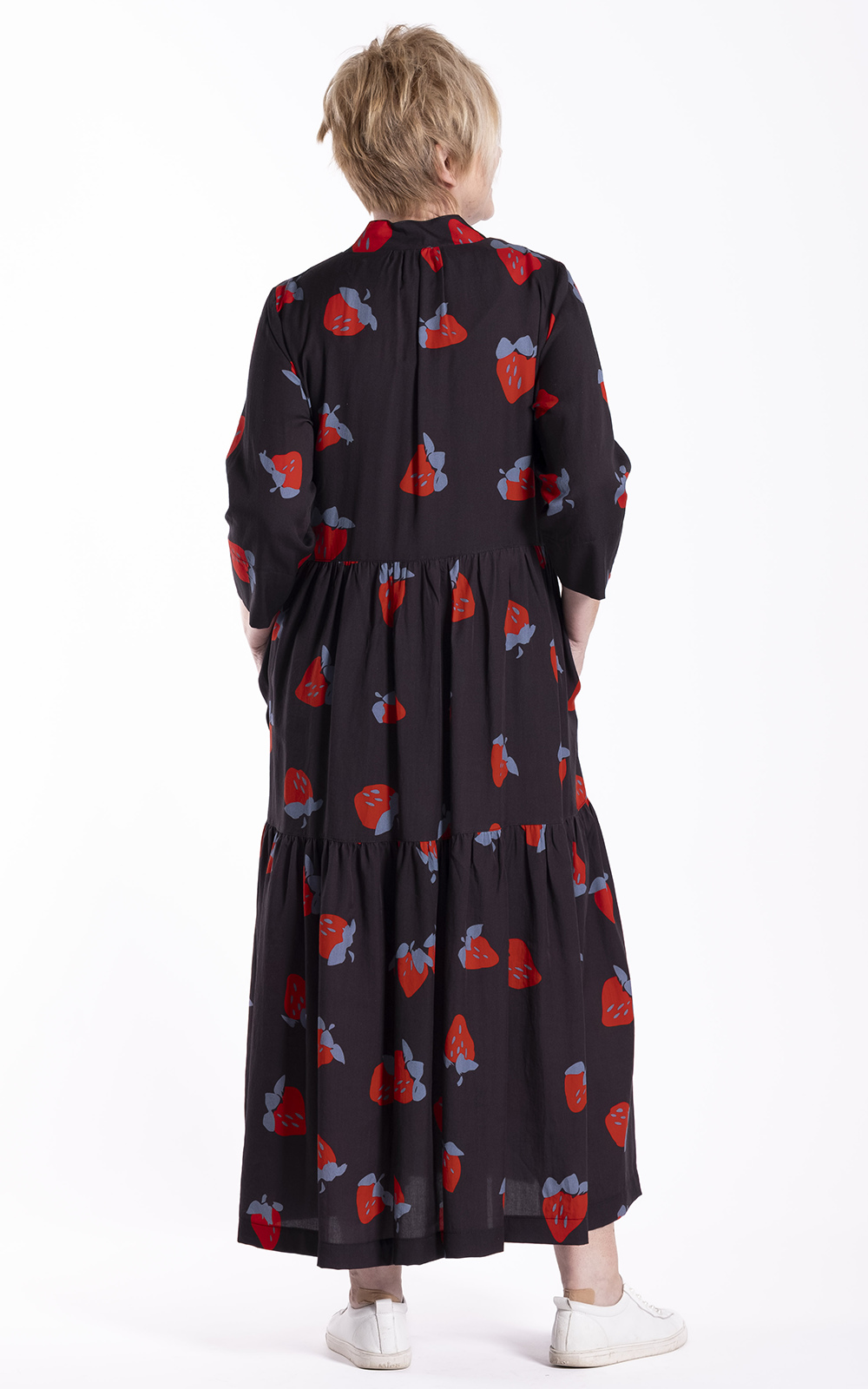 Collar Tiered Dress product photo.