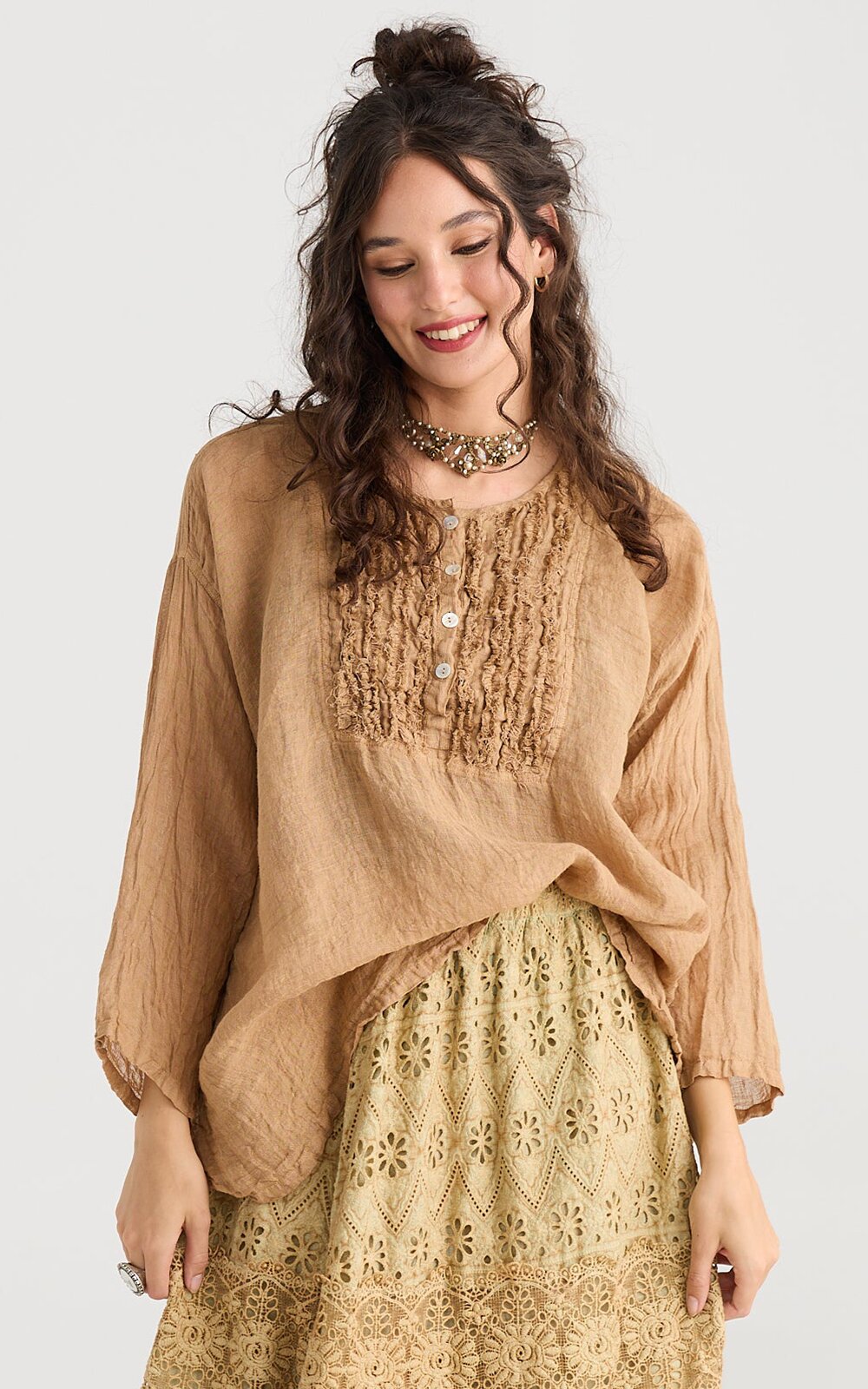 Florian Linen Top product photo.