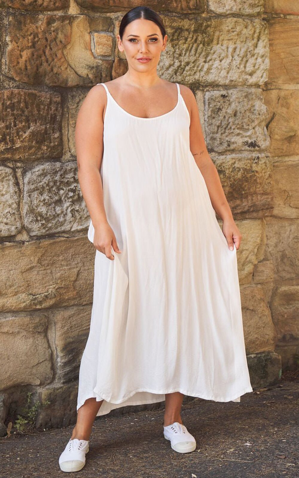 Gemma Slip Long In Bamboo Silk product photo.