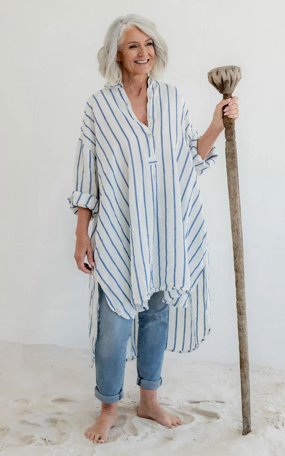 Harper Shirt Linen product photo.