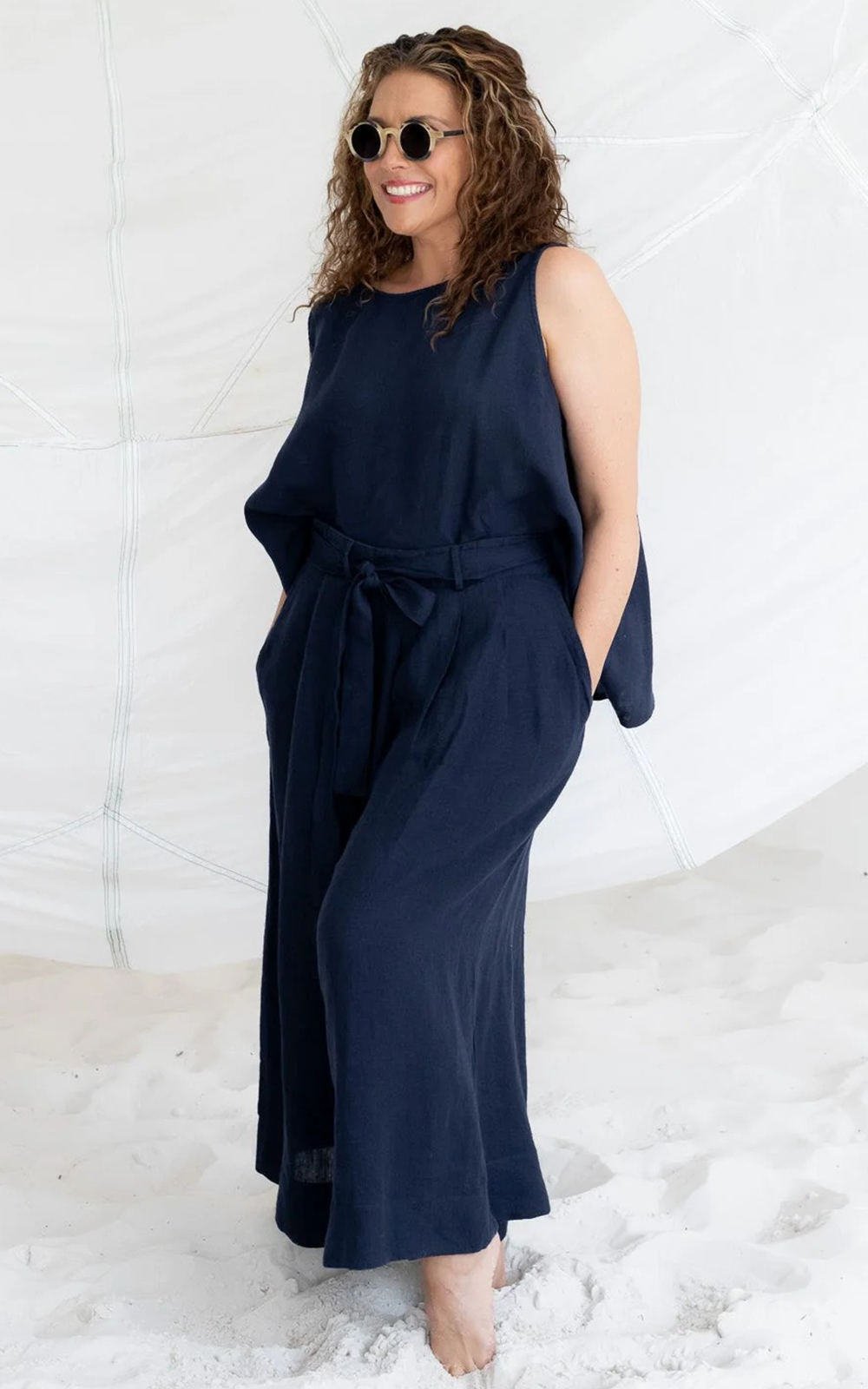 Harriet Trousers Linen product photo.