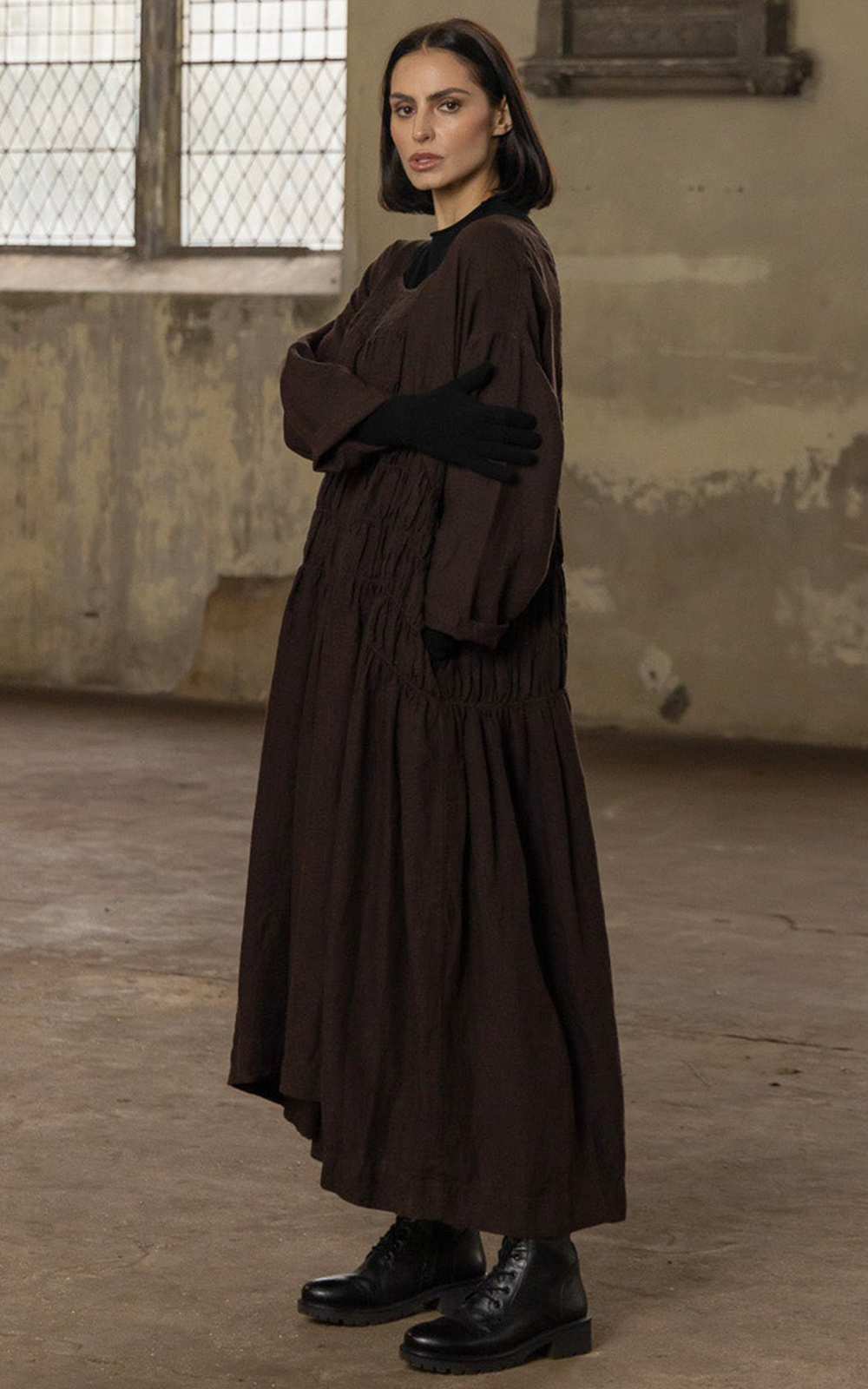 Helena Dress Long Linen product photo.