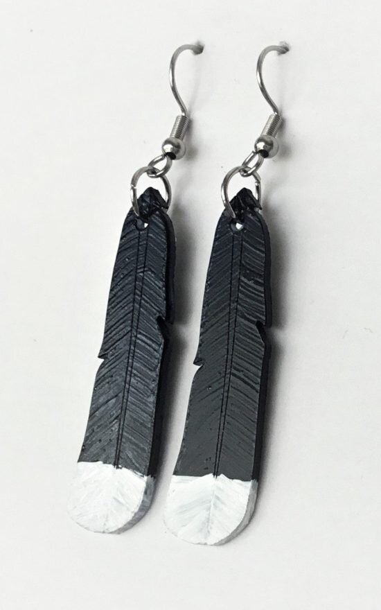 Huia Feather Earring product photo.