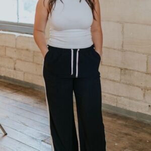 Indiana Side Stripe Wide Leg Pant