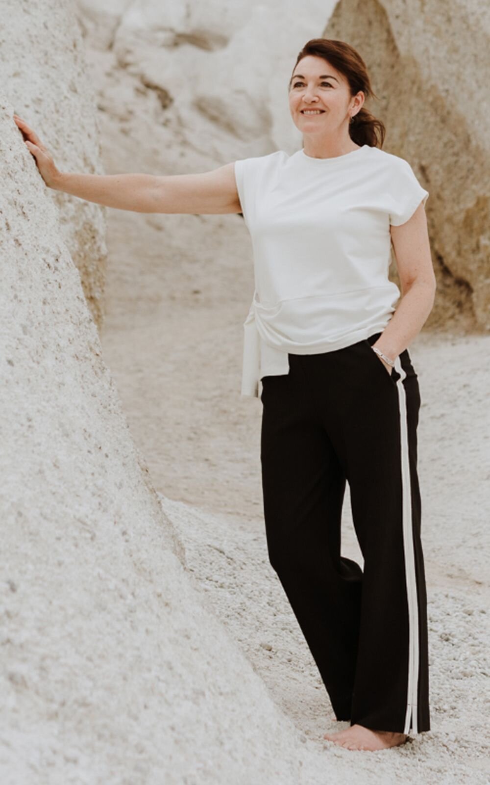 Indiana Side Stripe Wide Leg Pant product photo.