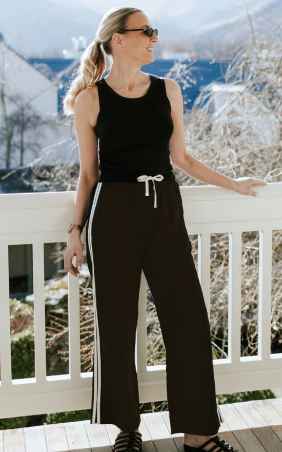 Indiana Side Stripe Wide Leg Pant product photo.