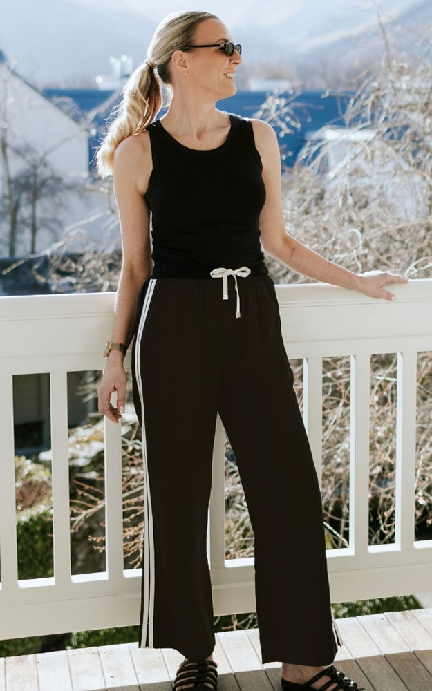 Indiana Side Stripe Wide Leg Pant product photo.
