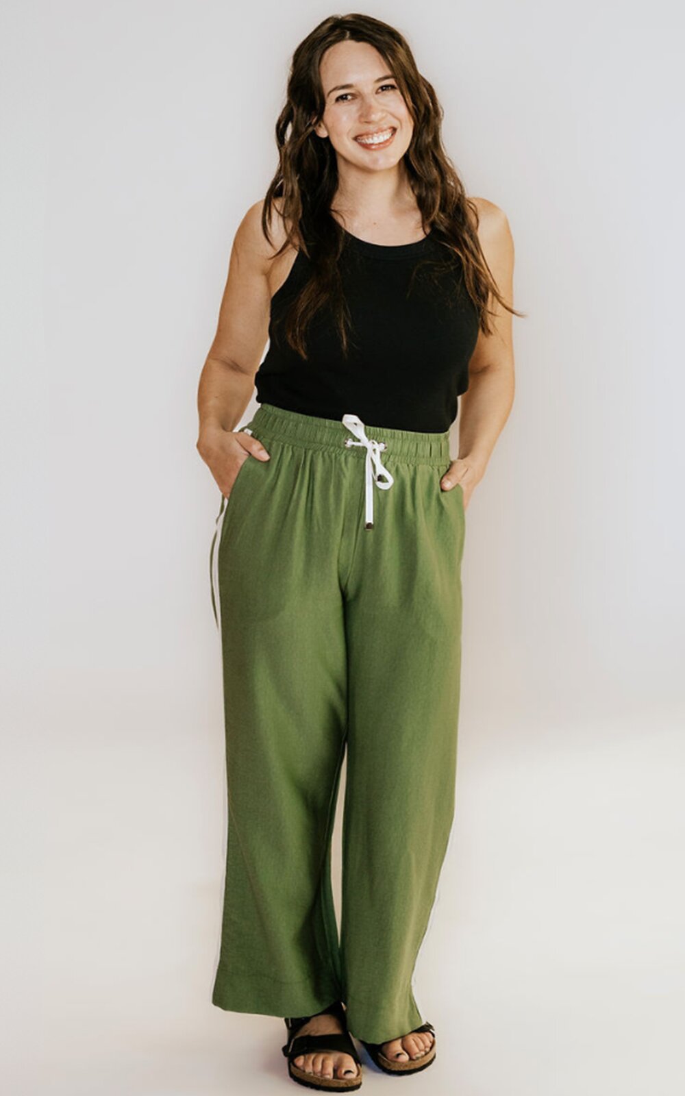Indiana Side Stripe Wide Leg Pant product photo.