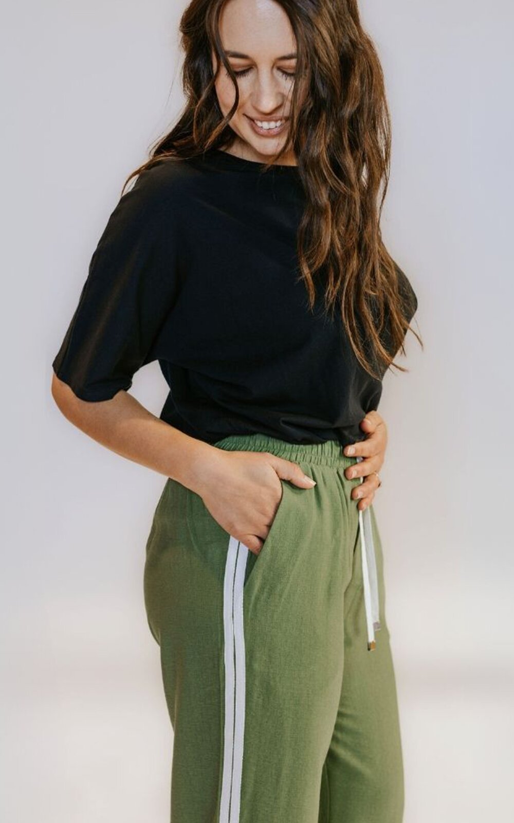Indiana Side Stripe Wide Leg Pant product photo.