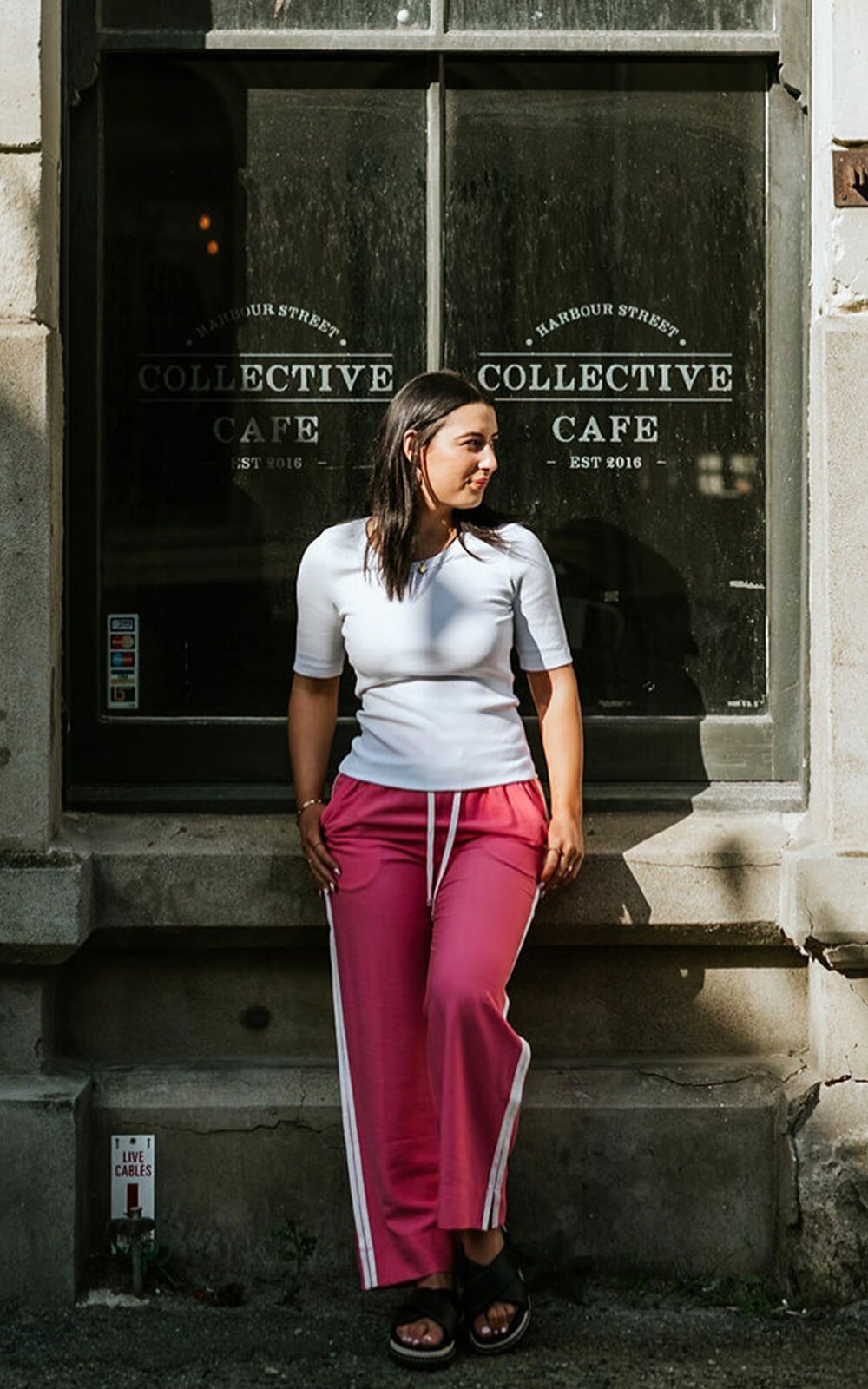 Indiana Side Stripe Wide Leg Pant product photo.