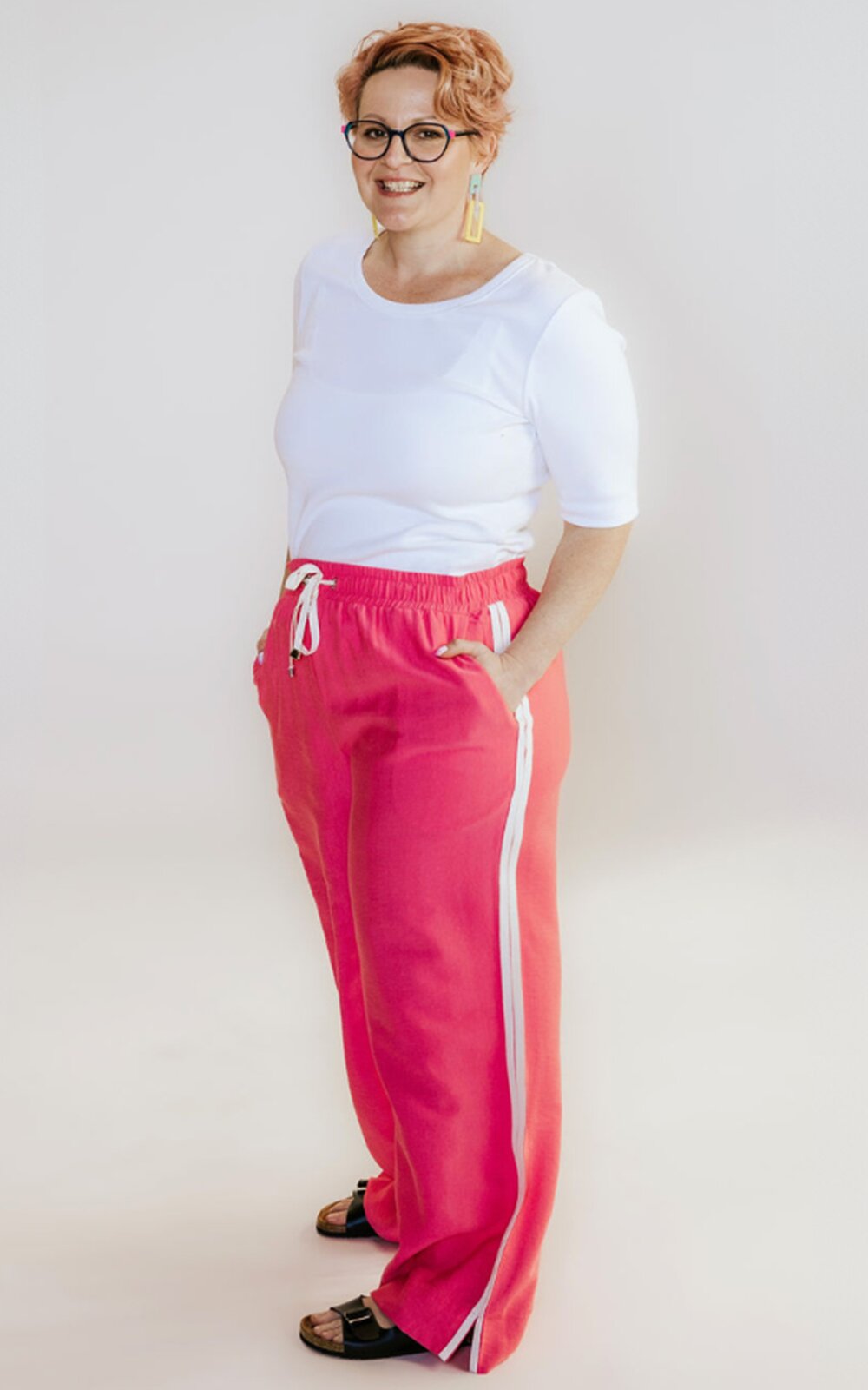 Indiana Side Stripe Wide Leg Pant product photo.