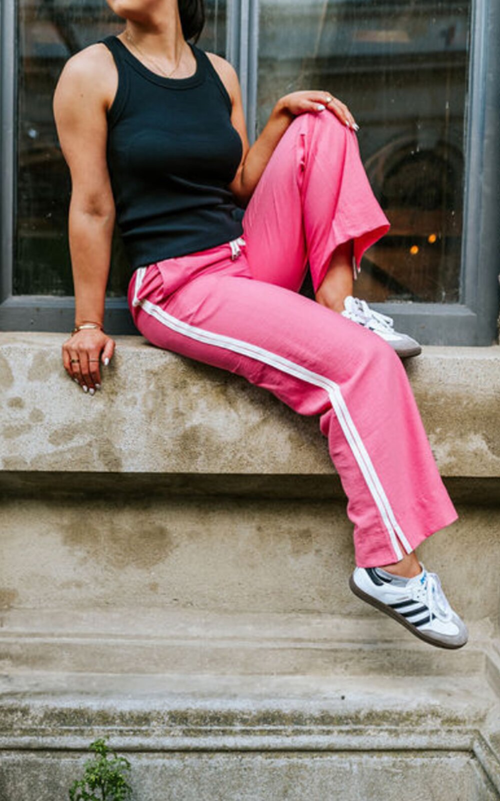 Indiana Side Stripe Wide Leg Pant product photo.