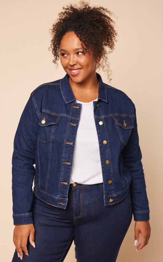 Denim Relaxed Jacket product photo.