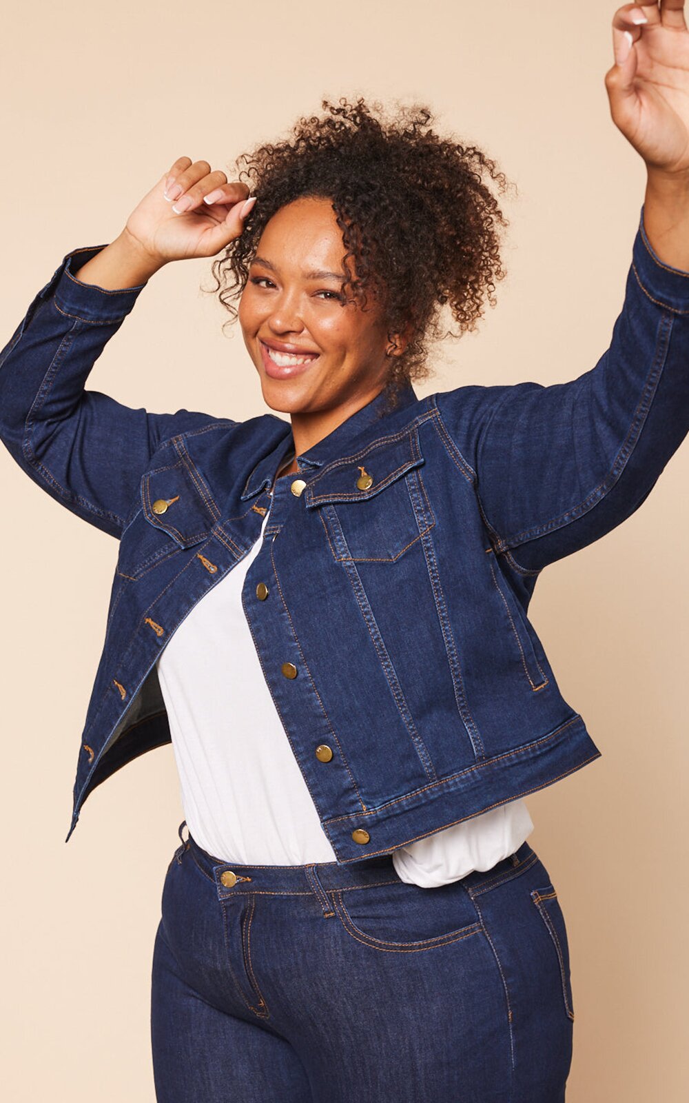 Denim Relaxed Jacket product photo.