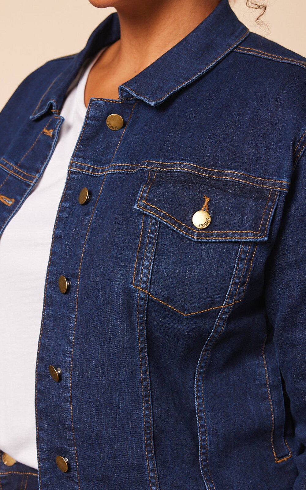 Denim Relaxed Jacket product photo.