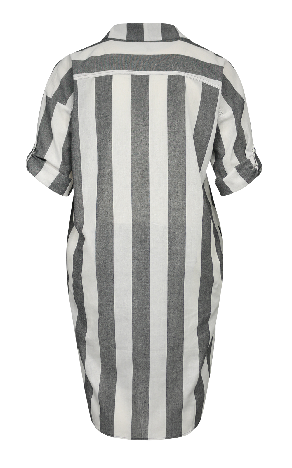 Striped Shirt Dress product photo.