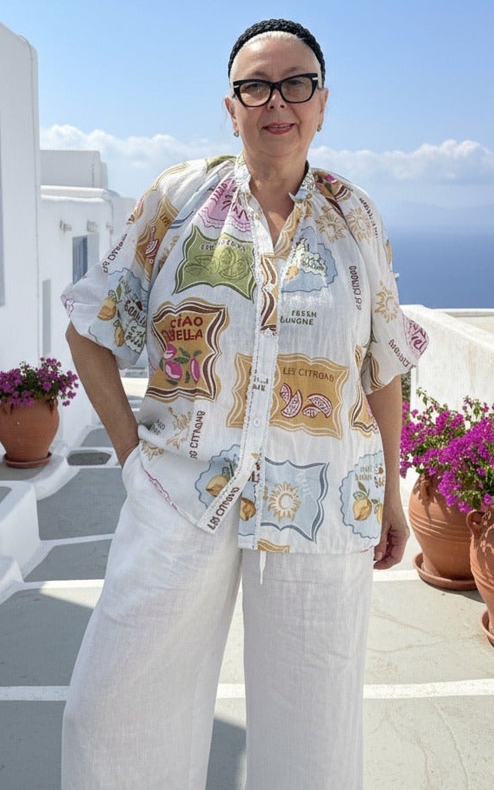 Mediterranean Relaxed Top product photo.