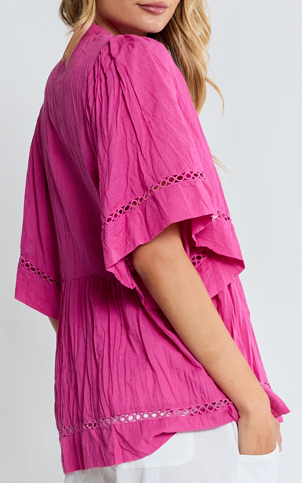 Laverne Pintuck Top  product photo.