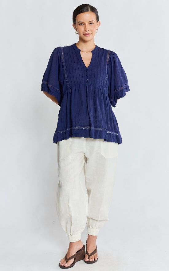 Laverne Pintuck Top  product photo.