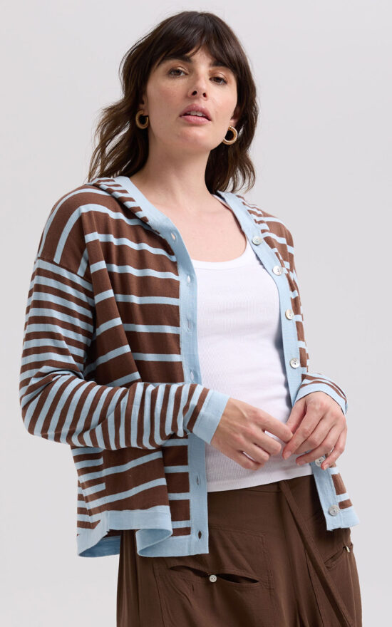 Multi Stripe Hoodie product photo.
