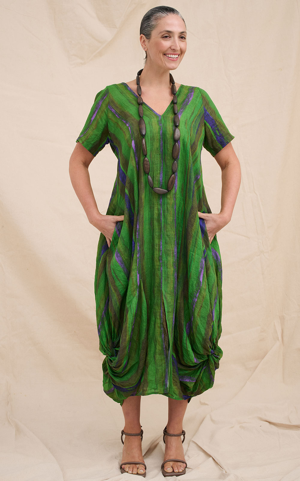 Painted Linen Dress product photo.