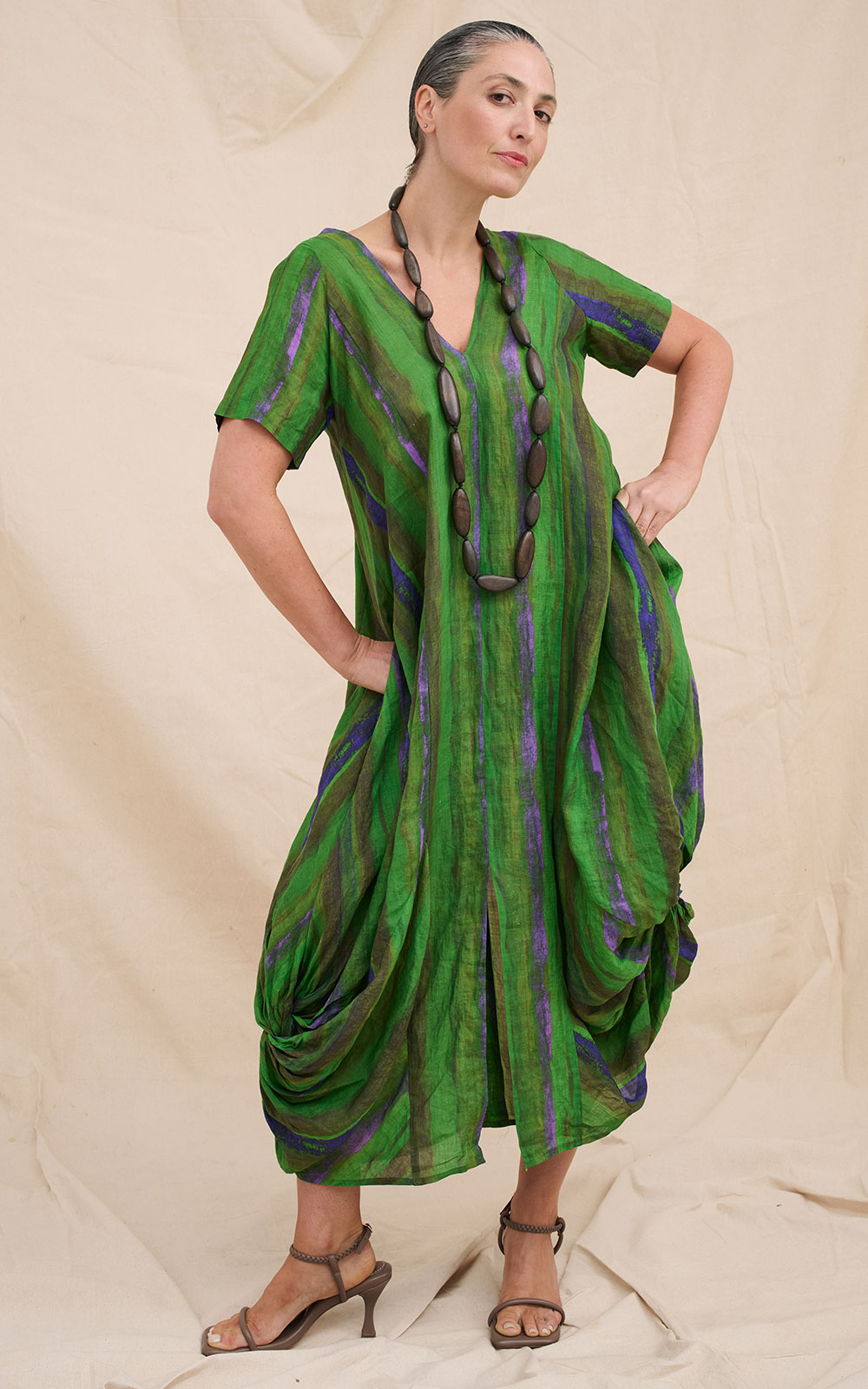 Painted Linen Dress product photo.