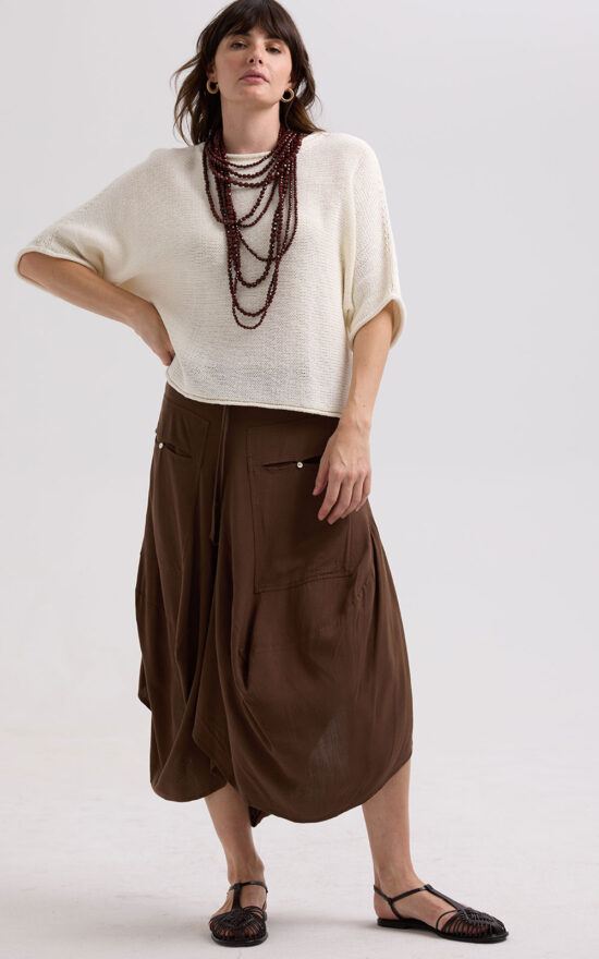 Drape Bottom Skirt product photo.