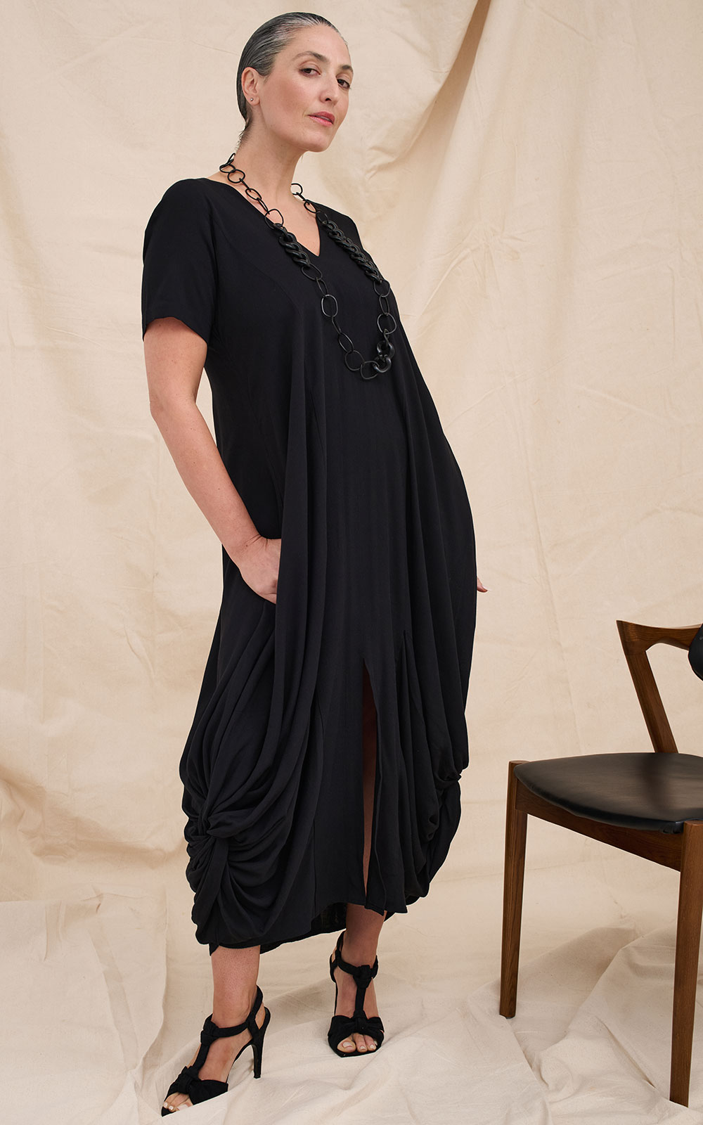 Drape Bottom Dress product photo.