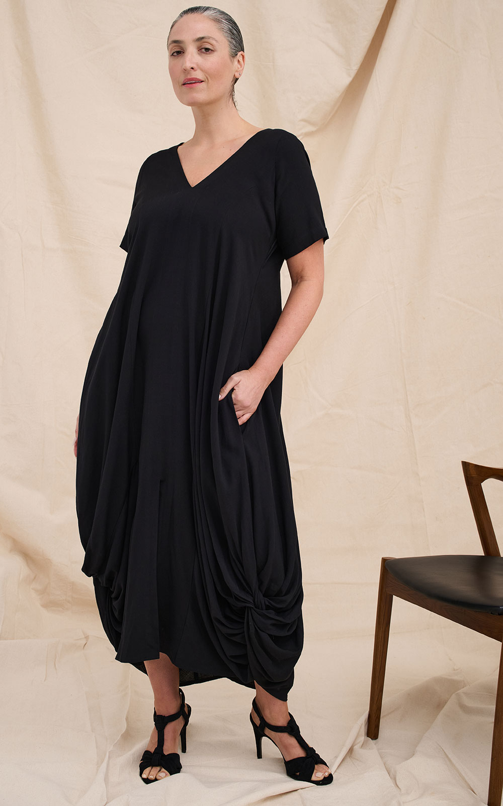 Drape Bottom Dress product photo.