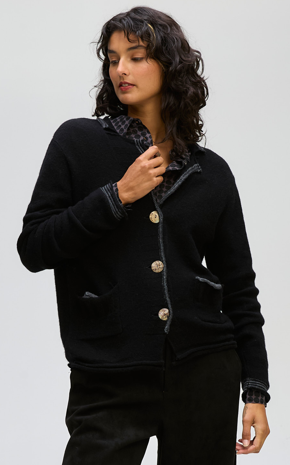 Collared Cardi product photo.