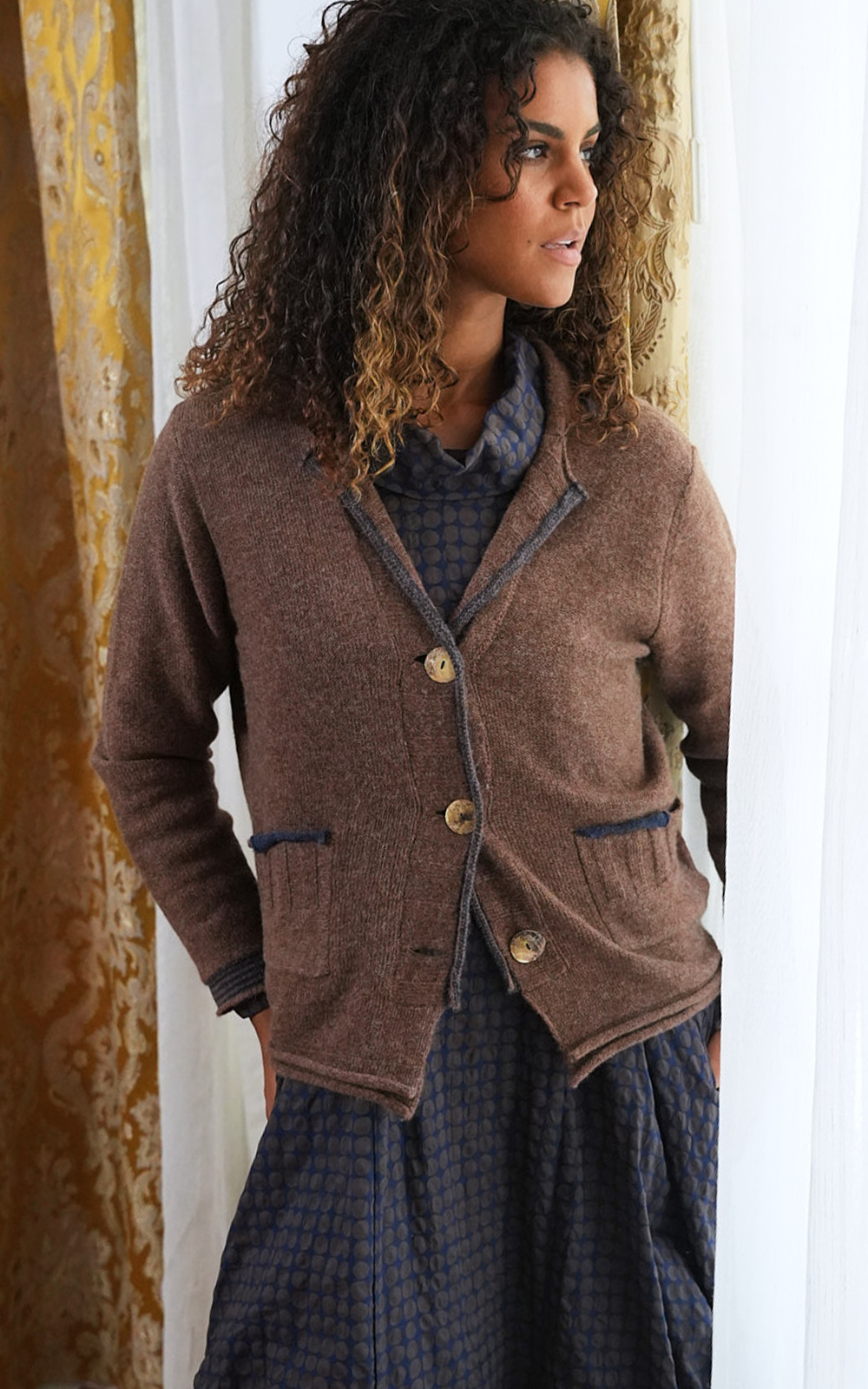 Collared Cardi product photo.