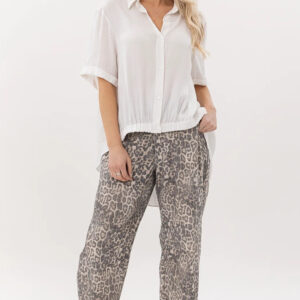 Leopard Barrel Jean
