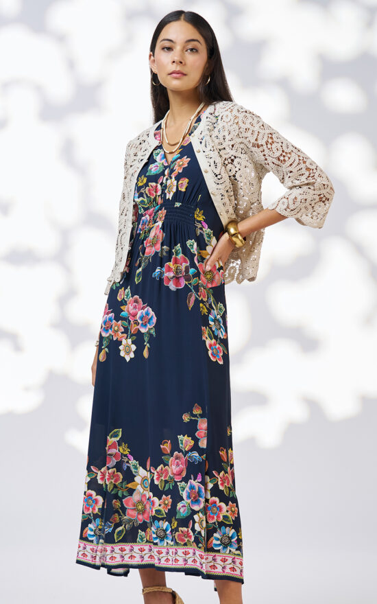 Mystic Rose Midi Dress product photo.