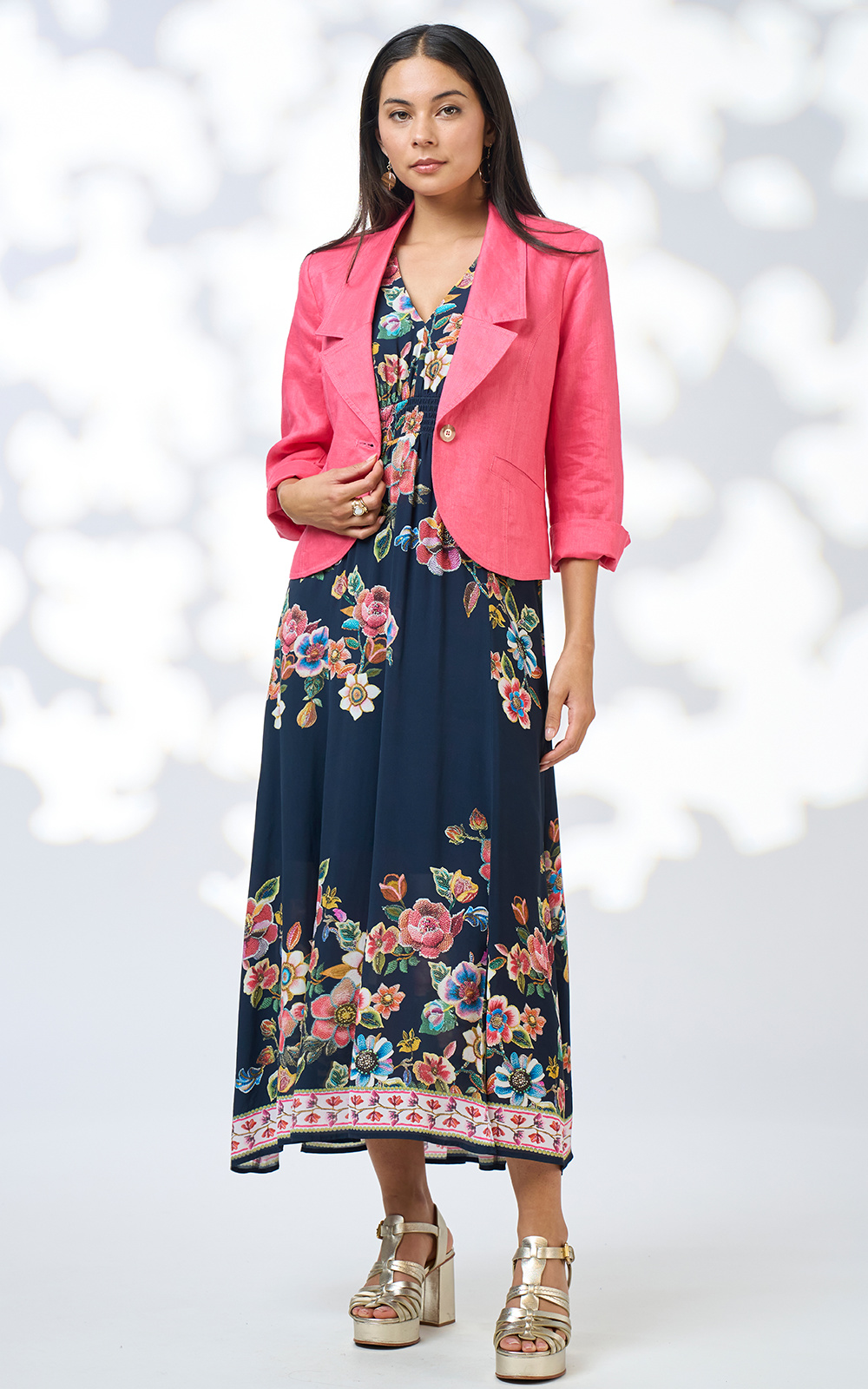 Mystic Rose Midi Dress product photo.
