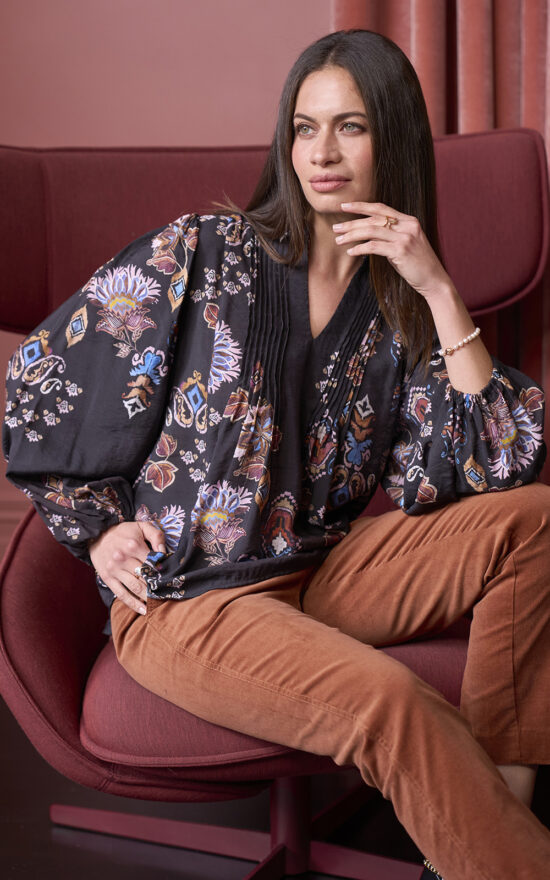 Gilded Lotus Blouse product photo.